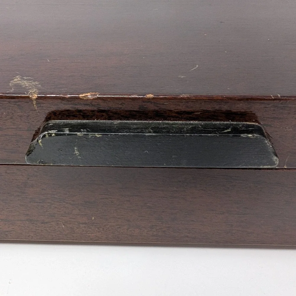 Tudor Plate Oneida Dark Wood Silverware Box Tarnish Resistant 19.5x11.25x4 Chest